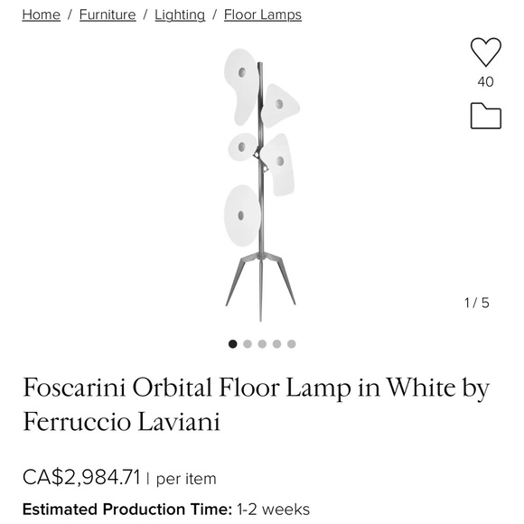 NIB Foscarini Orbital Floor Lamp in White by Ferruccio Laviani - Picture 4 of 7